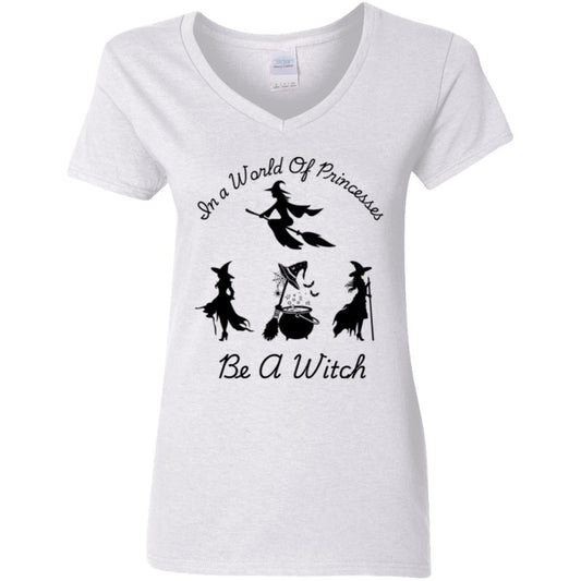 Be a Witch -- Ladies' 5.3 oz. V-Neck T-Shirt