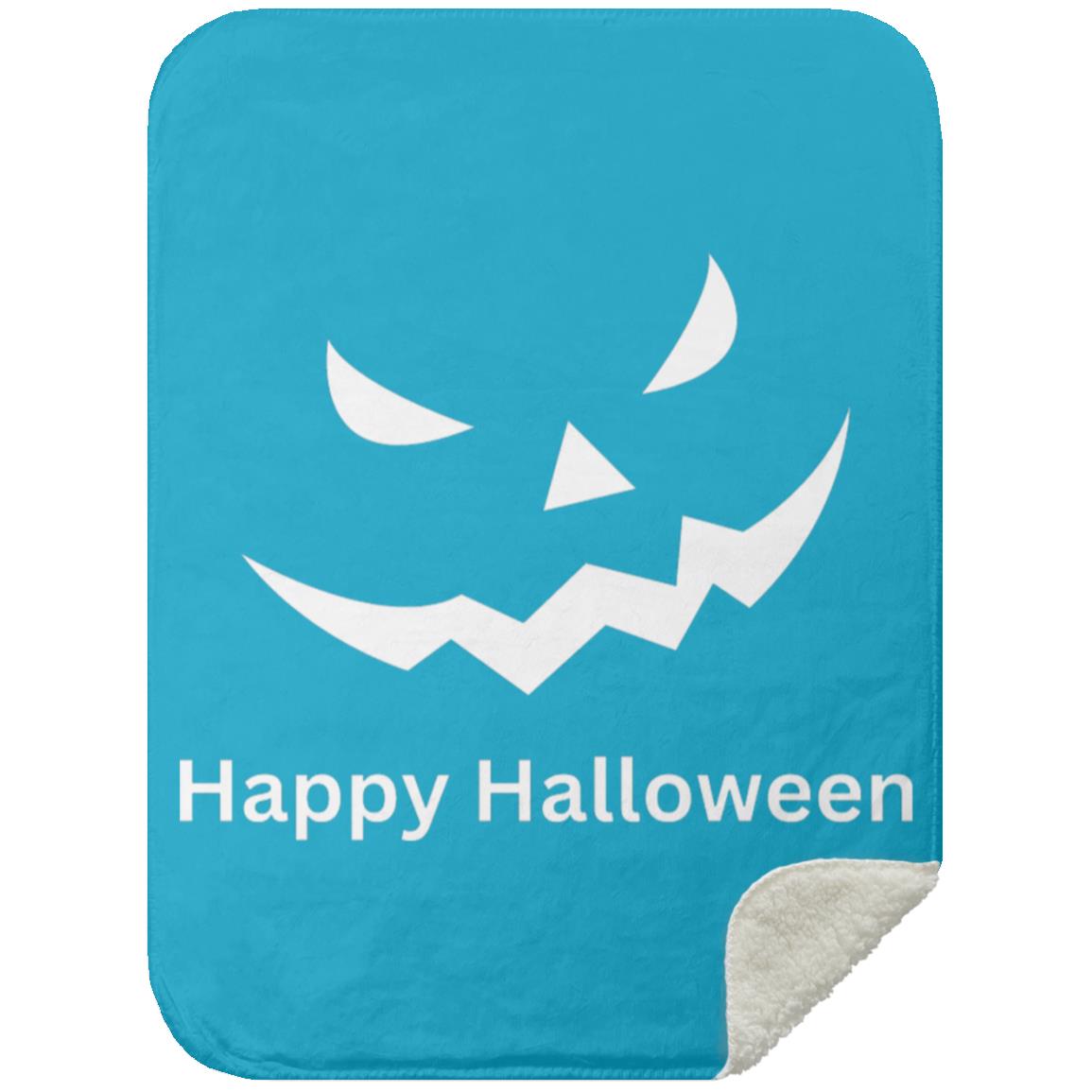 Scary Black Jack o' Lantern MSHS Premium Sherpa Blanket 30x40