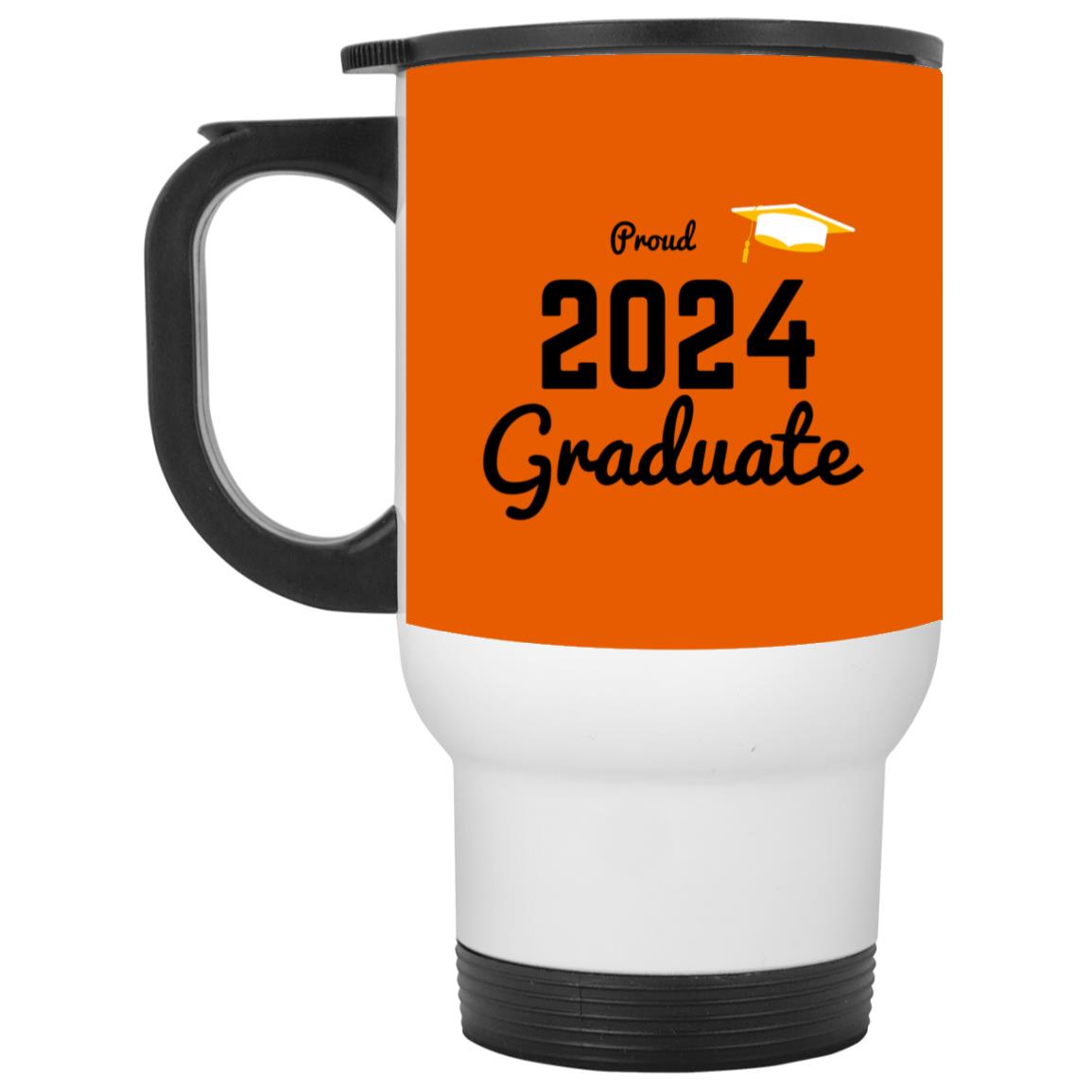 Proud graduate 2024 black CLOSEOUT - XP8400W White Travel Mug