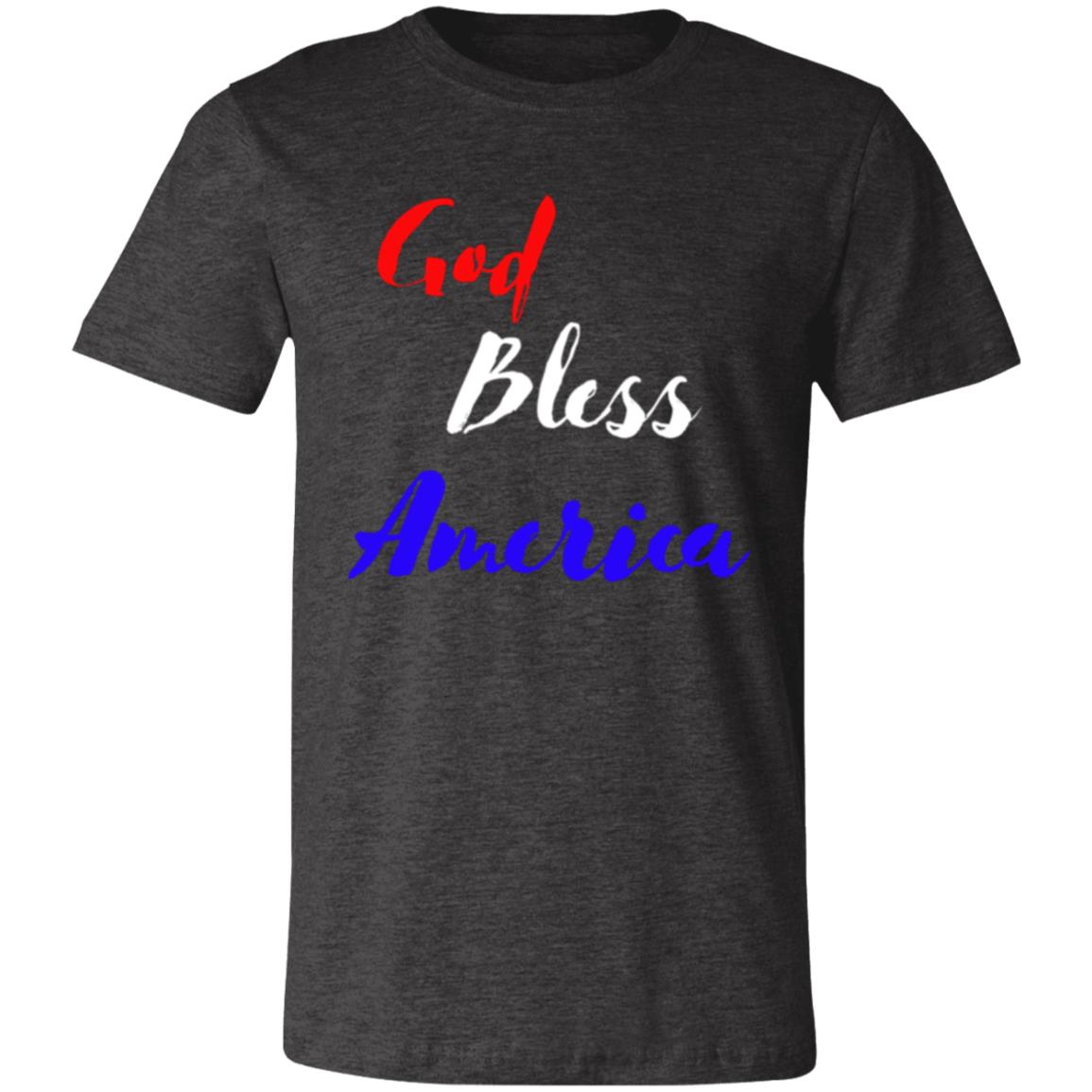 God bless America red white blue 3001C Unisex Jersey Short-Sleeve T-Shirt