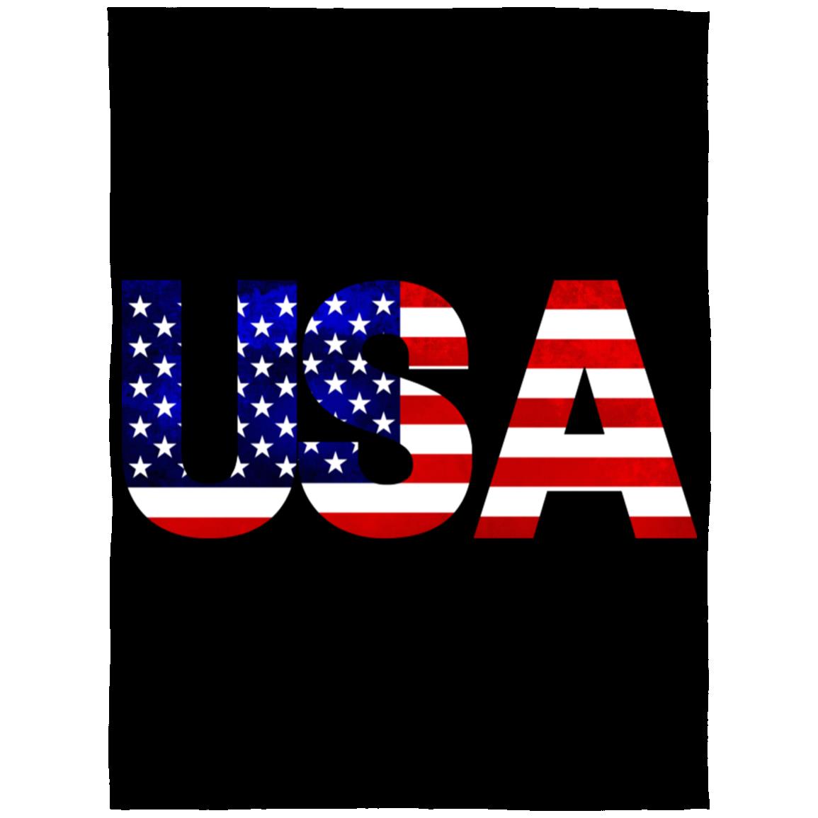 USA American Flag T-shirt FLL Arctic Fleece Blanket 60x80