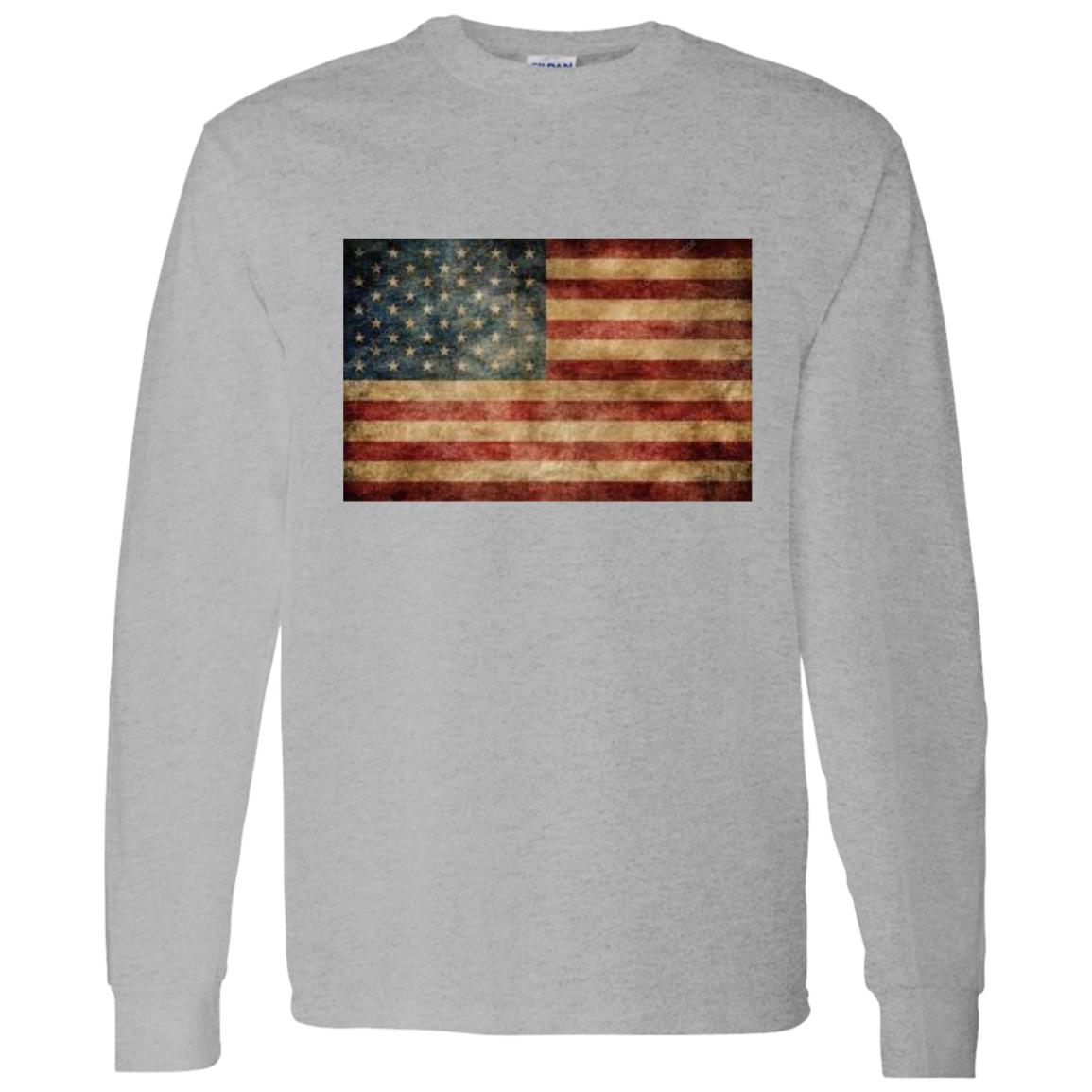 American Flag -- LS T-Shirt 5.3 oz.