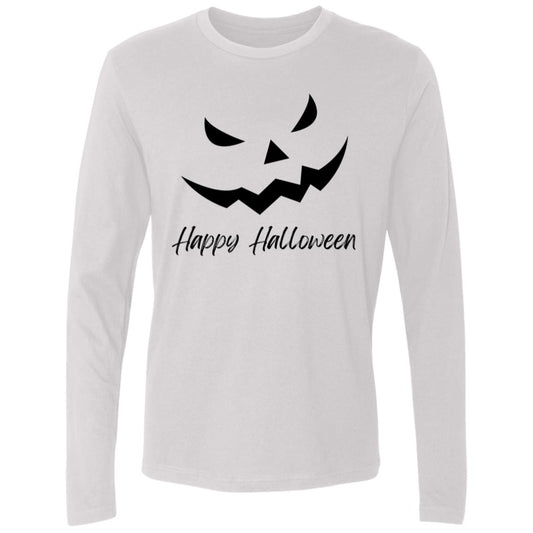 Scary Jack O Lantern Face -- Men's Premium LS