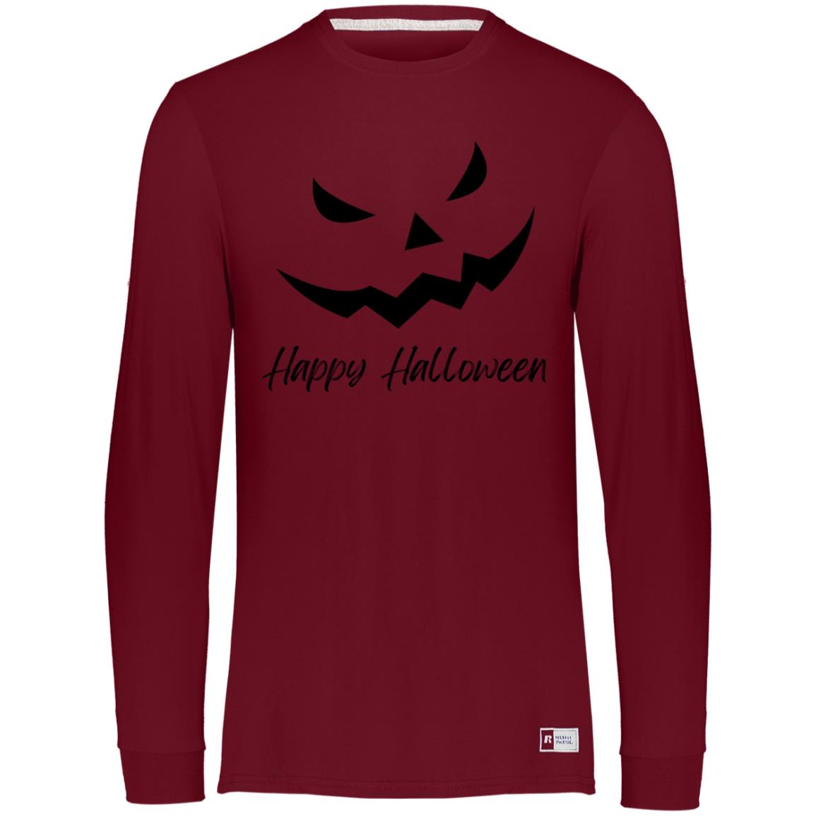 Scary Jack O Lantern Face CLOSEOUT -- Essential Dri-Power Long Sleeve Tee