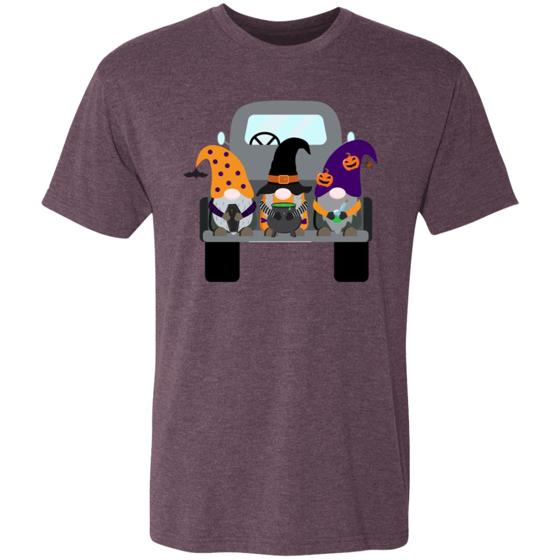 Halloween Gnomes in a Truck NL6010 Men's Triblend T-Shirt