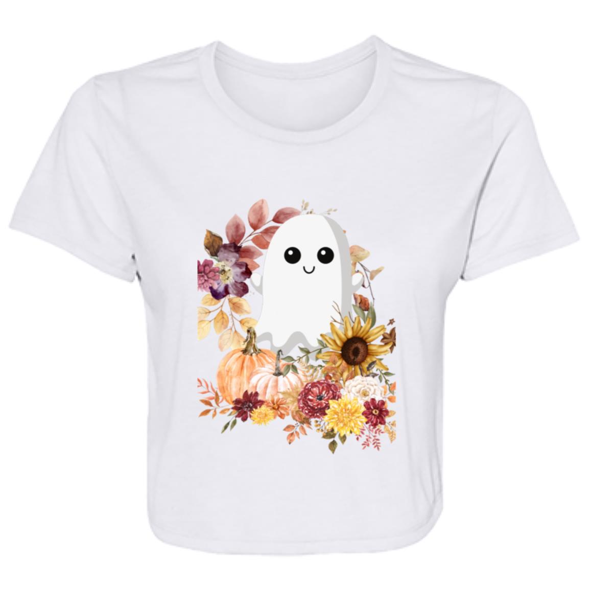 Fall Ghost -- Ladies' Flowy Cropped Tee