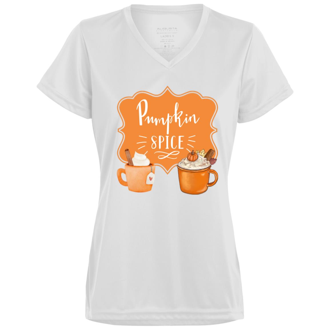 Pumpkin Spice Latte Orange -- CLOSEOUT -- Ladies’ Moisture-Wicking V-Neck Tee