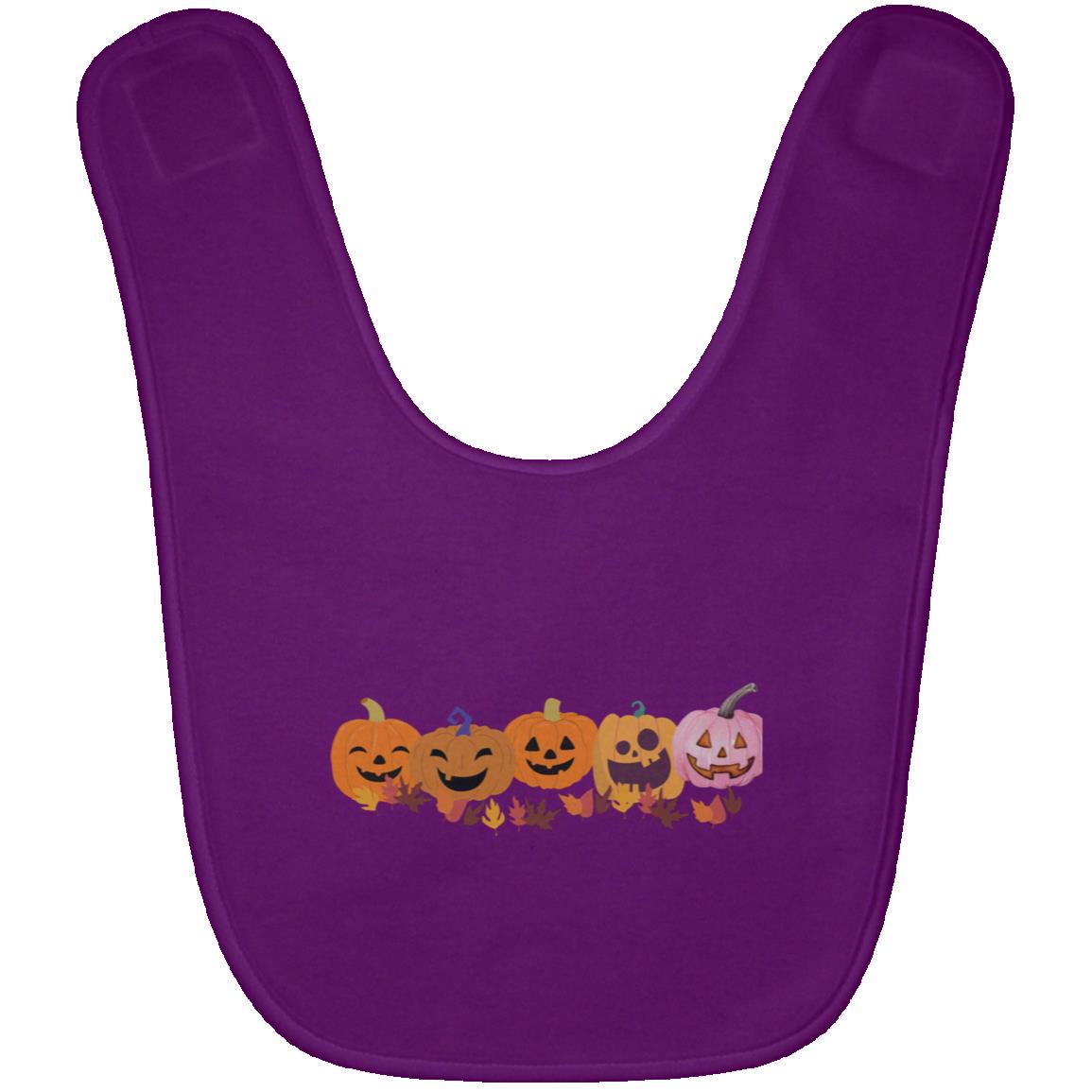 Jack 0 Lanterns in a Row -- Baby Bib