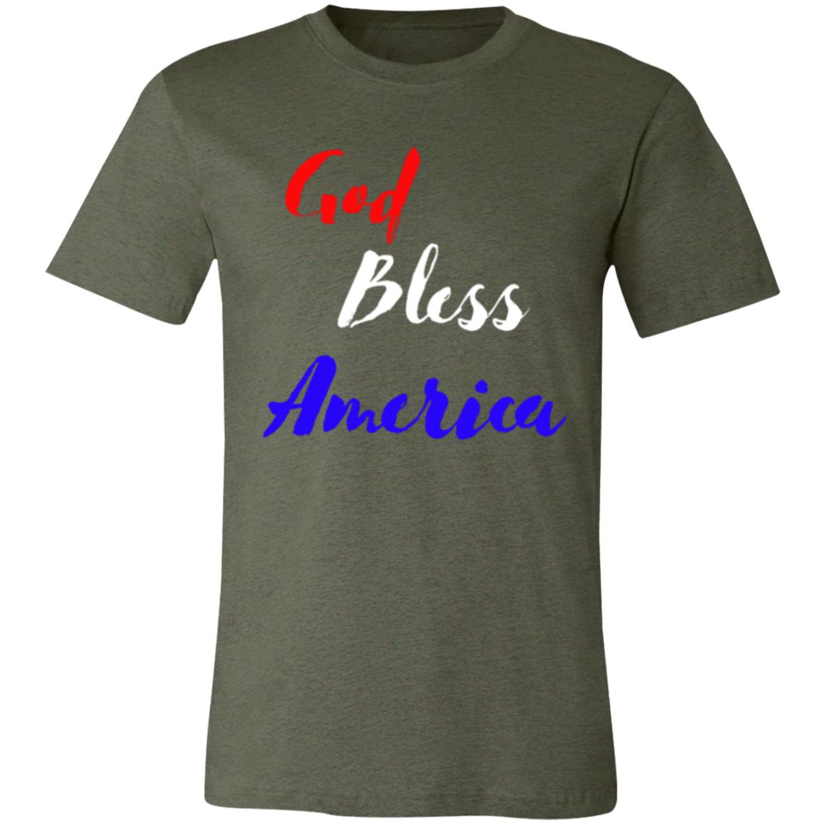 God bless America red white blue 3001C Unisex Jersey Short-Sleeve T-Shirt