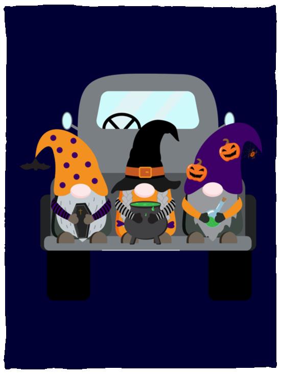 Halloween Gnomes in a Truck VPS Cozy Plush Fleece Blanket - 30x40