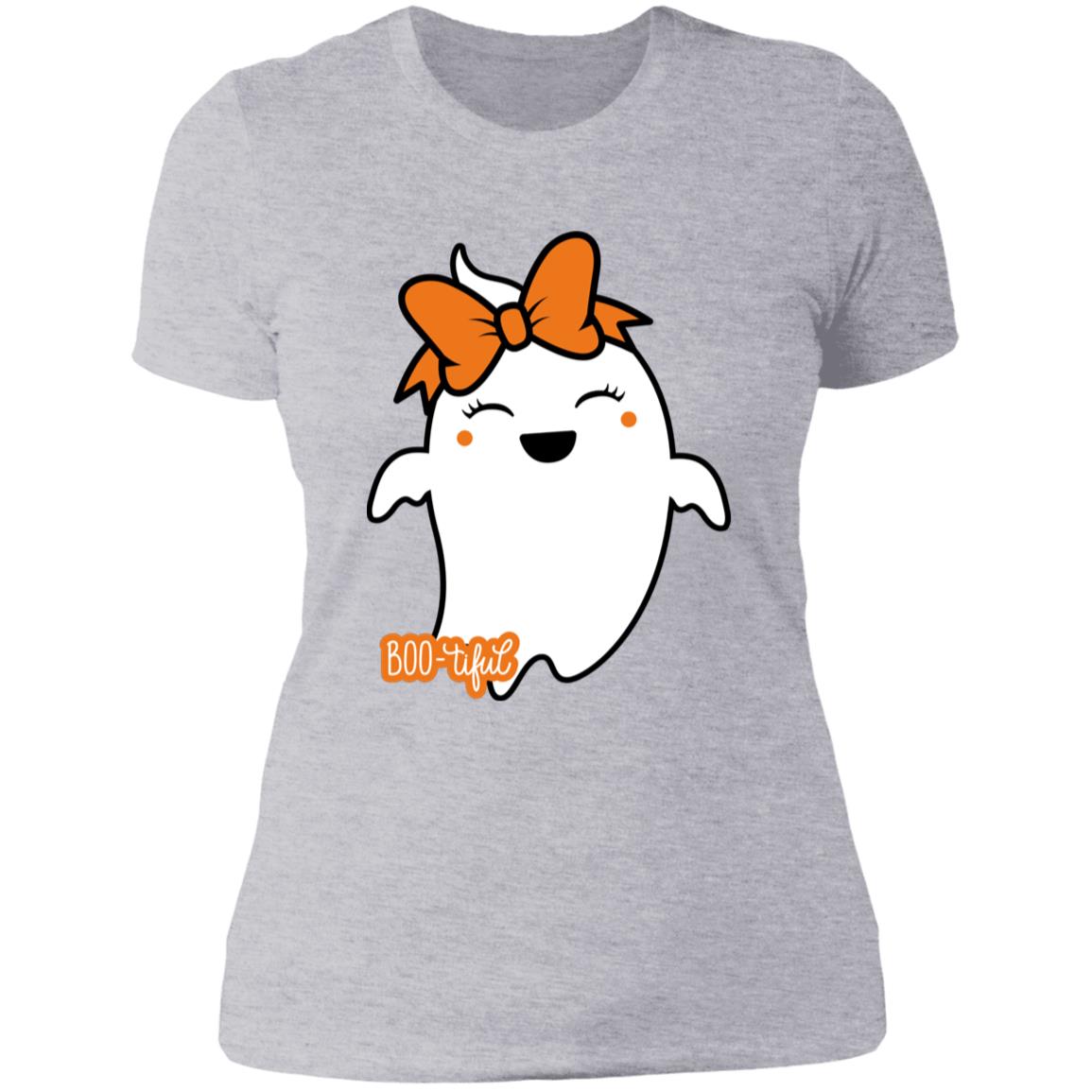 Boo-tiful Ghost with Bow -- Ladies' Boyfriend T-Shirt