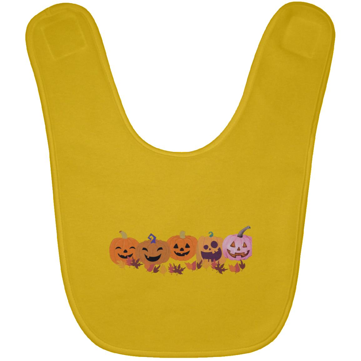 Jack 0 Lanterns in a Row -- Baby Bib