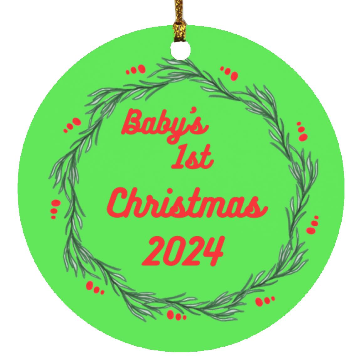 Baby's 1st Christmas wreath 2024 -- Circle Ornament