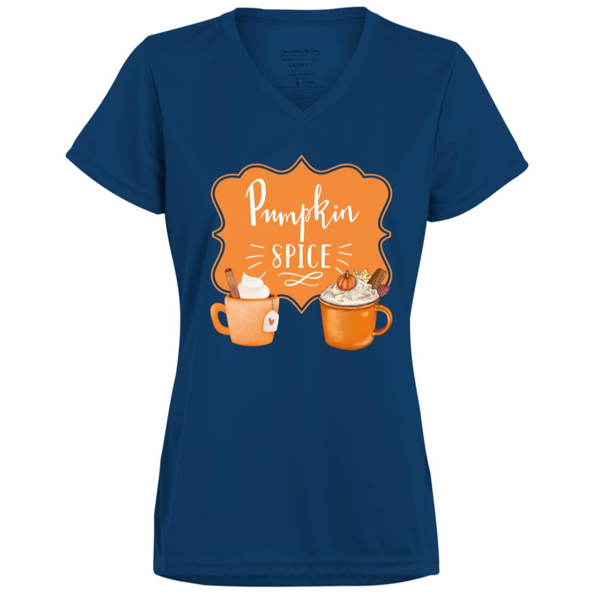 Pumpkin Spice Latte Orange -- CLOSEOUT -- Ladies’ Moisture-Wicking V-Neck Tee