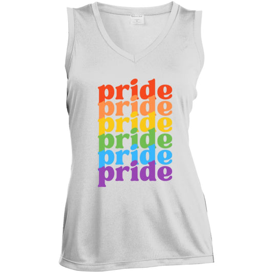 Pride Pride Pride CLOSEOUT - LST352 Ladies' Sleeveless V-Neck Performance Tee