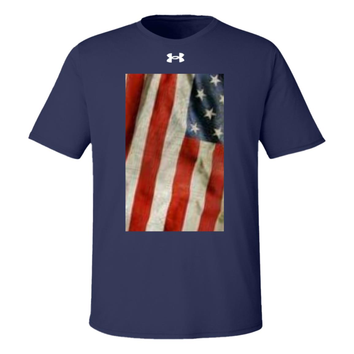 American Flag -- Distressed & Waving -- Under Armour Team Tech Tee