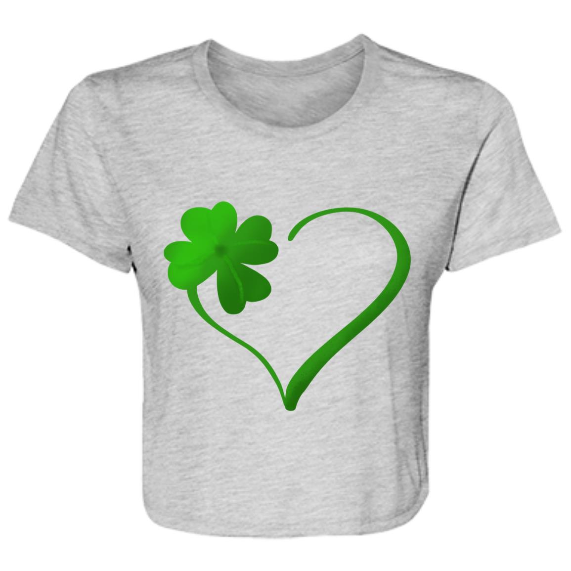 Clover Heart -- Ladies' Flowy Cropped Tee