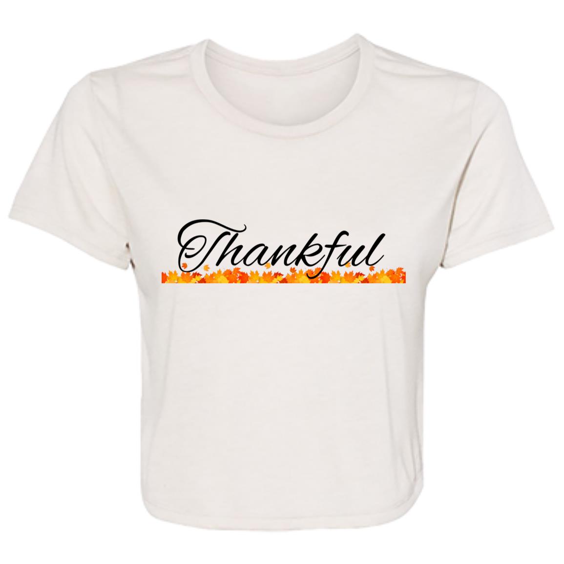 Thankful -- Ladies' Flowy Cropped Tee