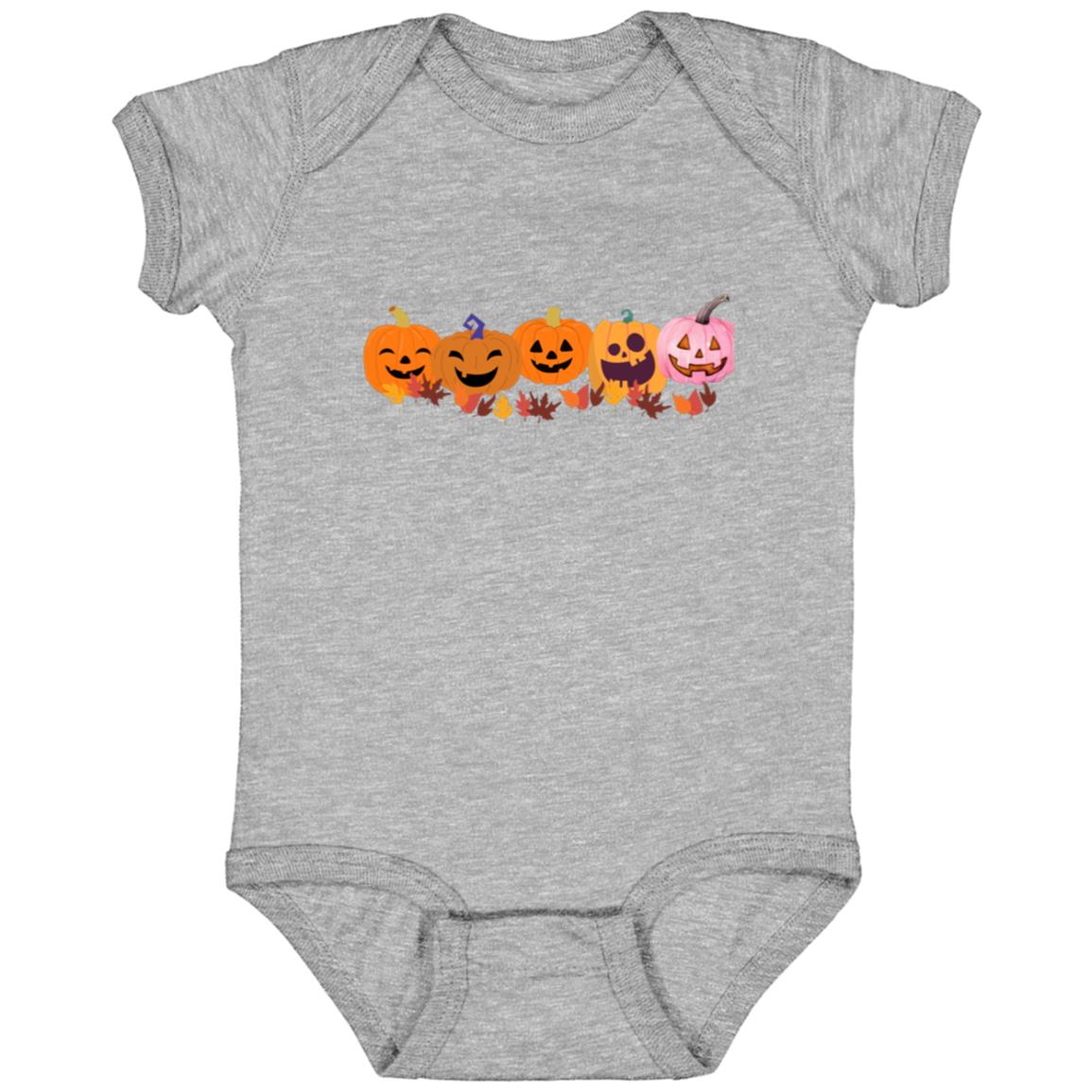 Jack 0 Lanterns in a Row -- Infant Fine Jersey Bodysuit