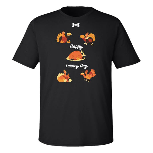 Happy Turkey Day white letters 1376842 Under Armour Team Tech Tee