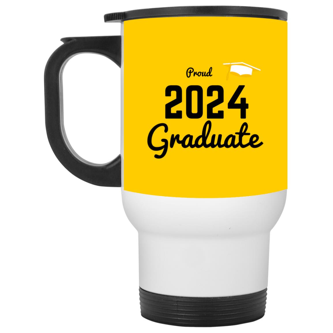 Proud graduate 2024 black CLOSEOUT - XP8400W White Travel Mug