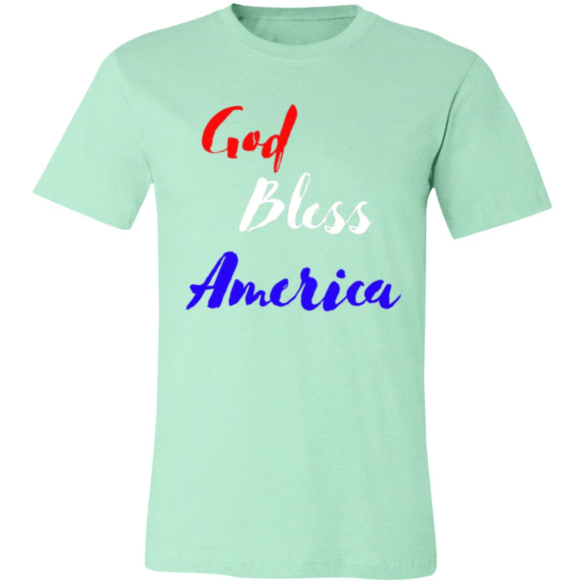 God bless America red white blue 3001C Unisex Jersey Short-Sleeve T-Shirt