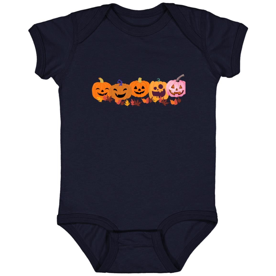 Jack 0 Lanterns in a Row -- Infant Fine Jersey Bodysuit