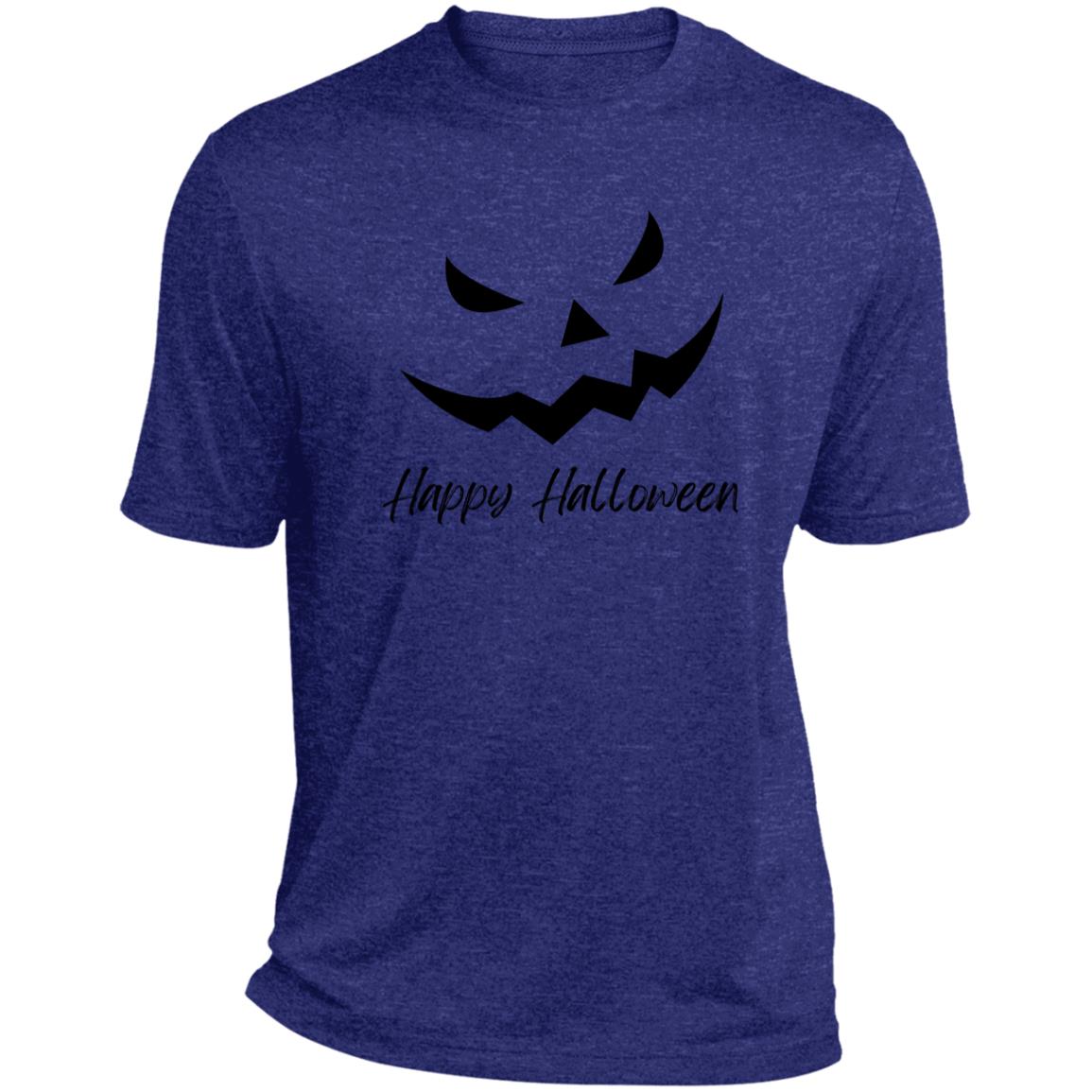 Scary Jack O Lantern Face CLOSEOUT - ST360 Heather Performance Tee