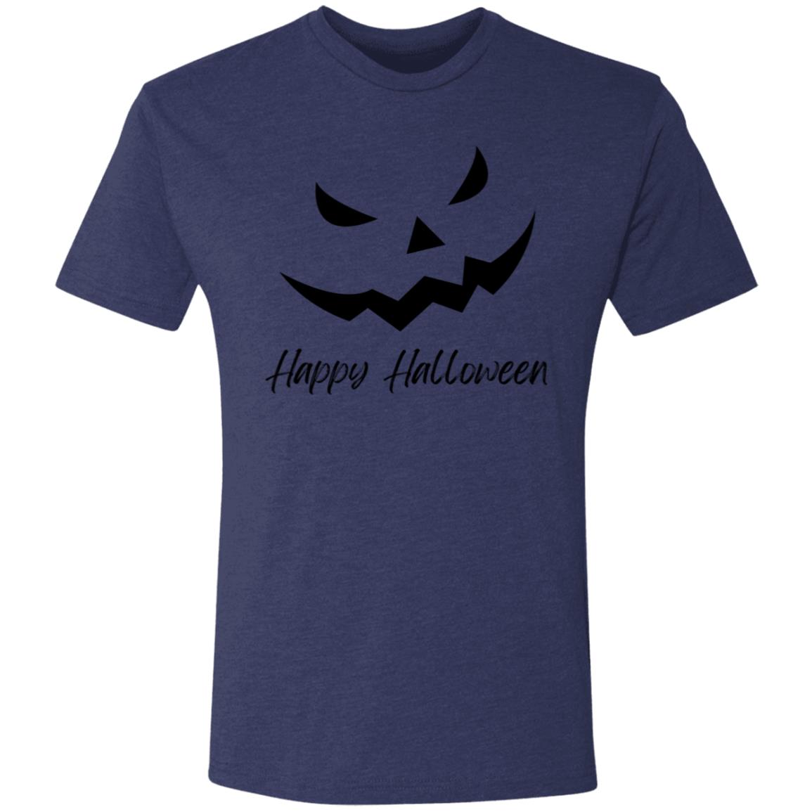 Scary Jack O Lantern Face --  Men's Triblend T-Shirt