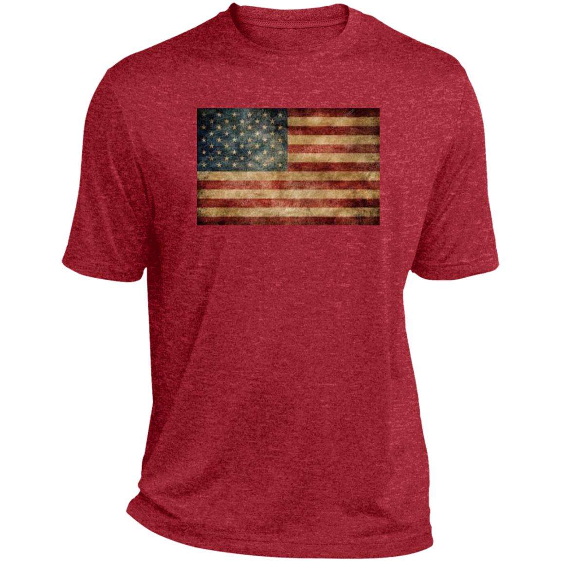 American Flag -- CLOSEOUT -- Heather Performance Tee