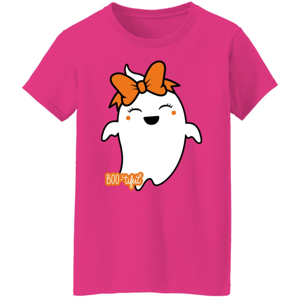 Boo-tiful Ghost with Bow G500L Ladies' 5.3 oz. T-Shirt