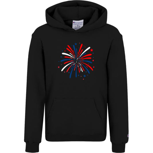 4th of July Firework -- Champion Kids Powerblend Hoodie