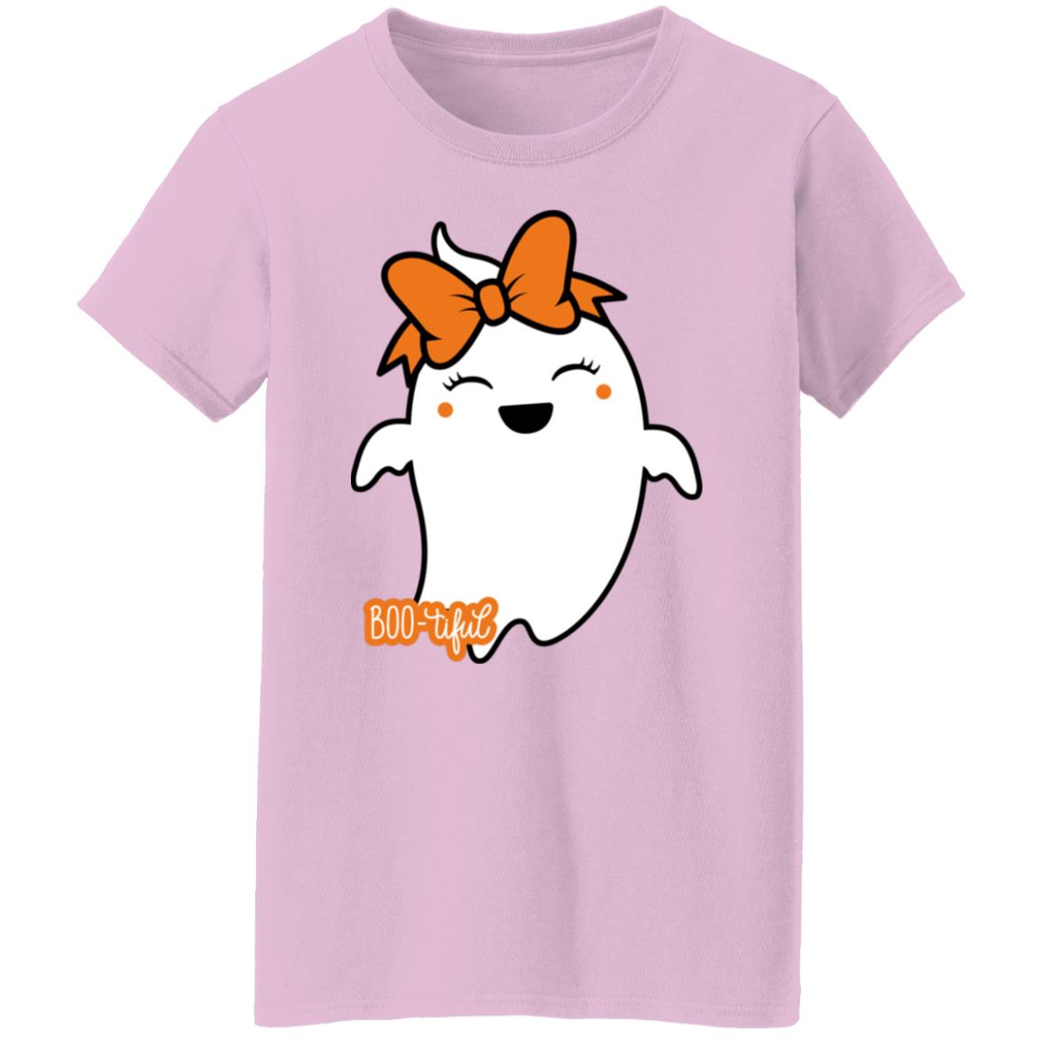 Boo-tiful Ghost with Bow G500L Ladies' 5.3 oz. T-Shirt