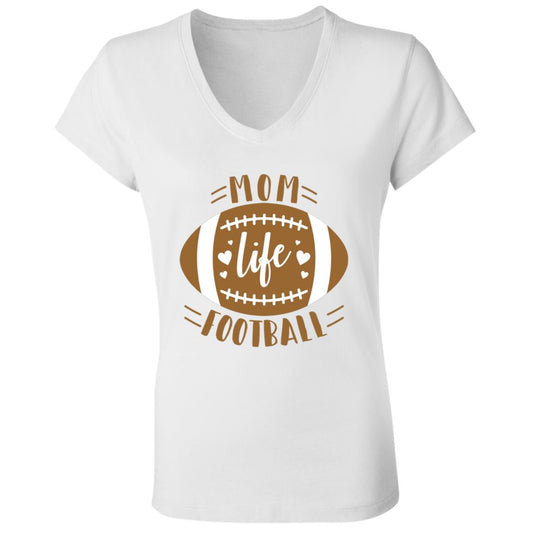 Football My Life CLOSEOUT -- Ladies' Jersey V-Neck T-Shirt