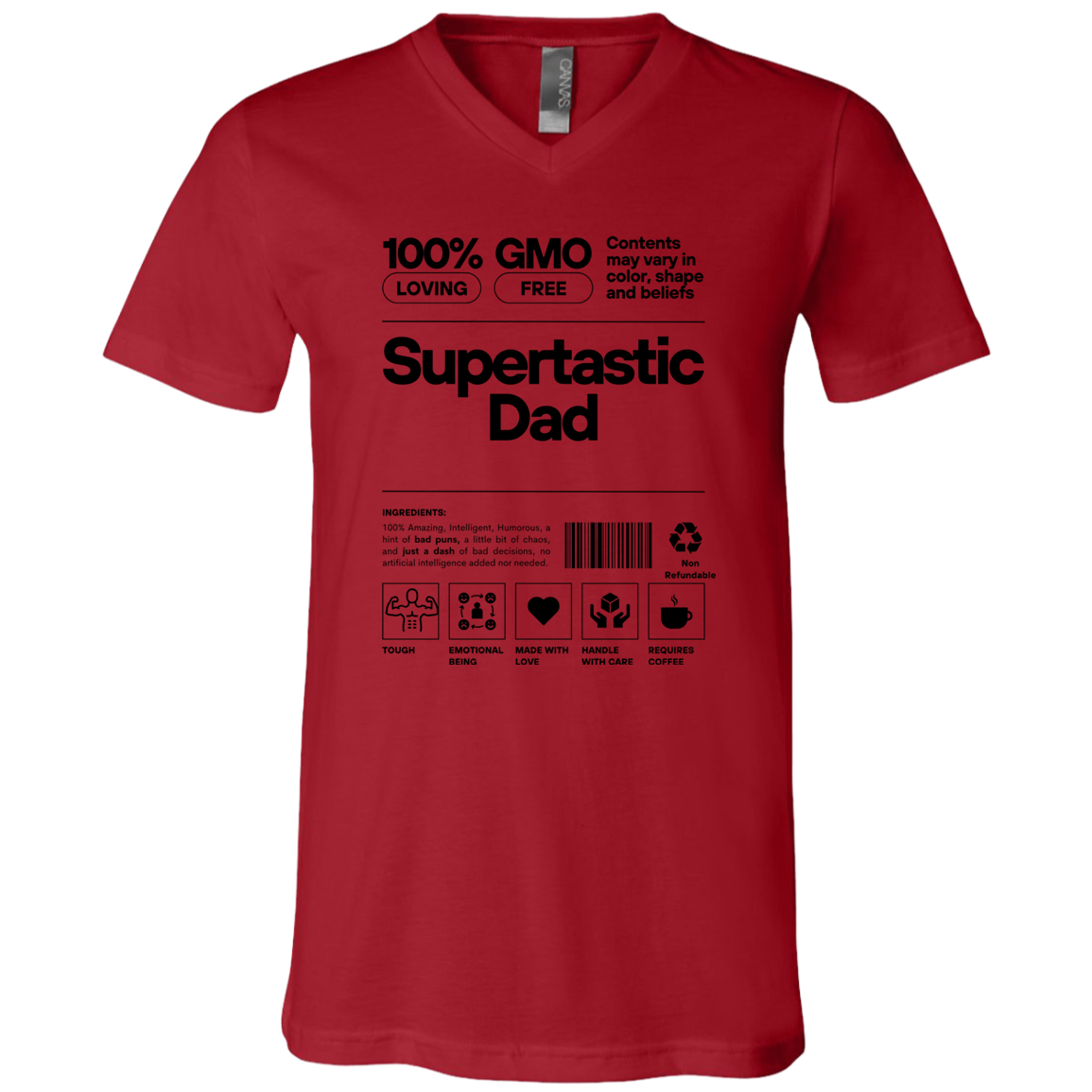 Supertastic Dad 3005 Unisex Jersey SS V-Neck T-Shirt