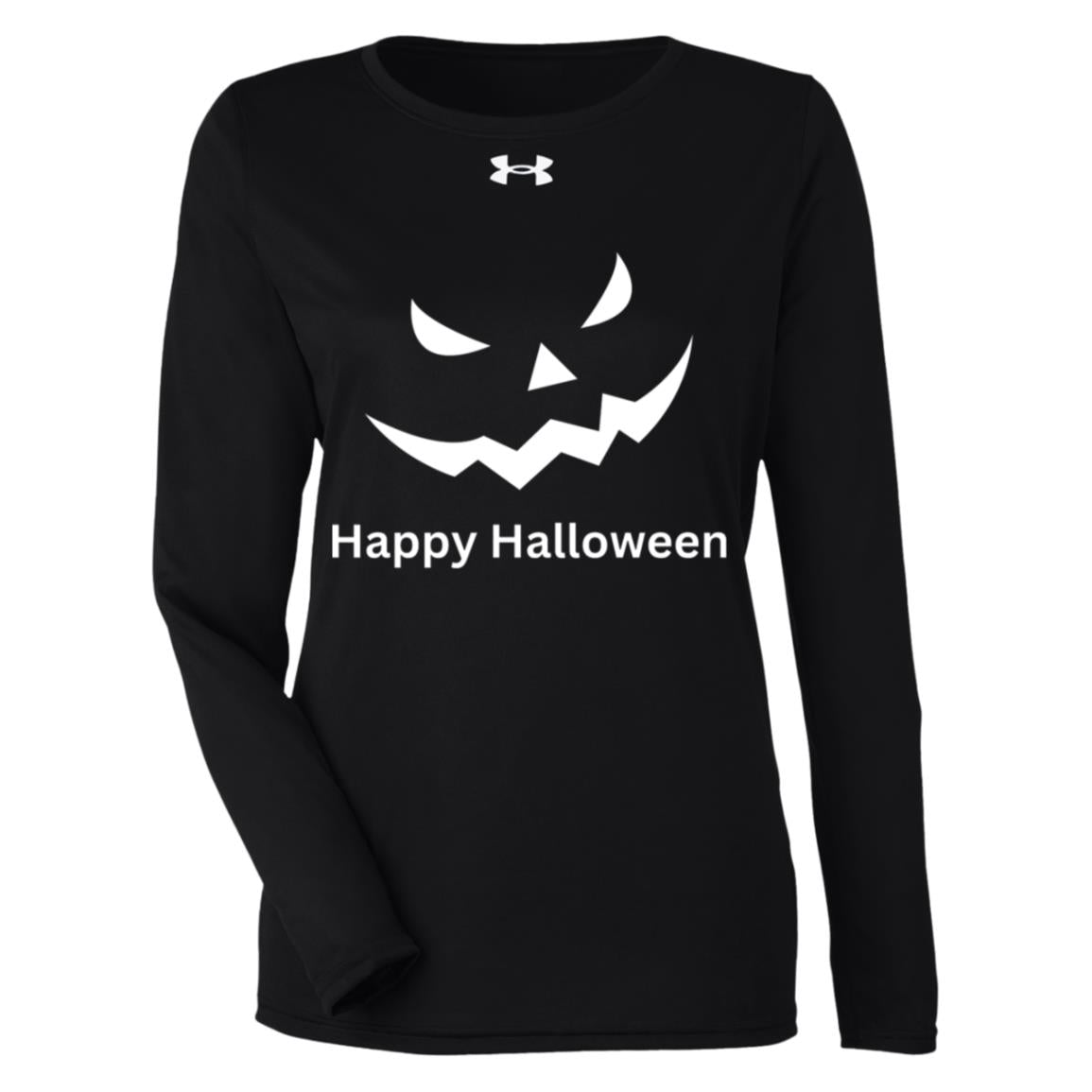 Scary Black Jack o' Lantern 1376852 Under Armour Womens Team Tech Long Sleeve Tee