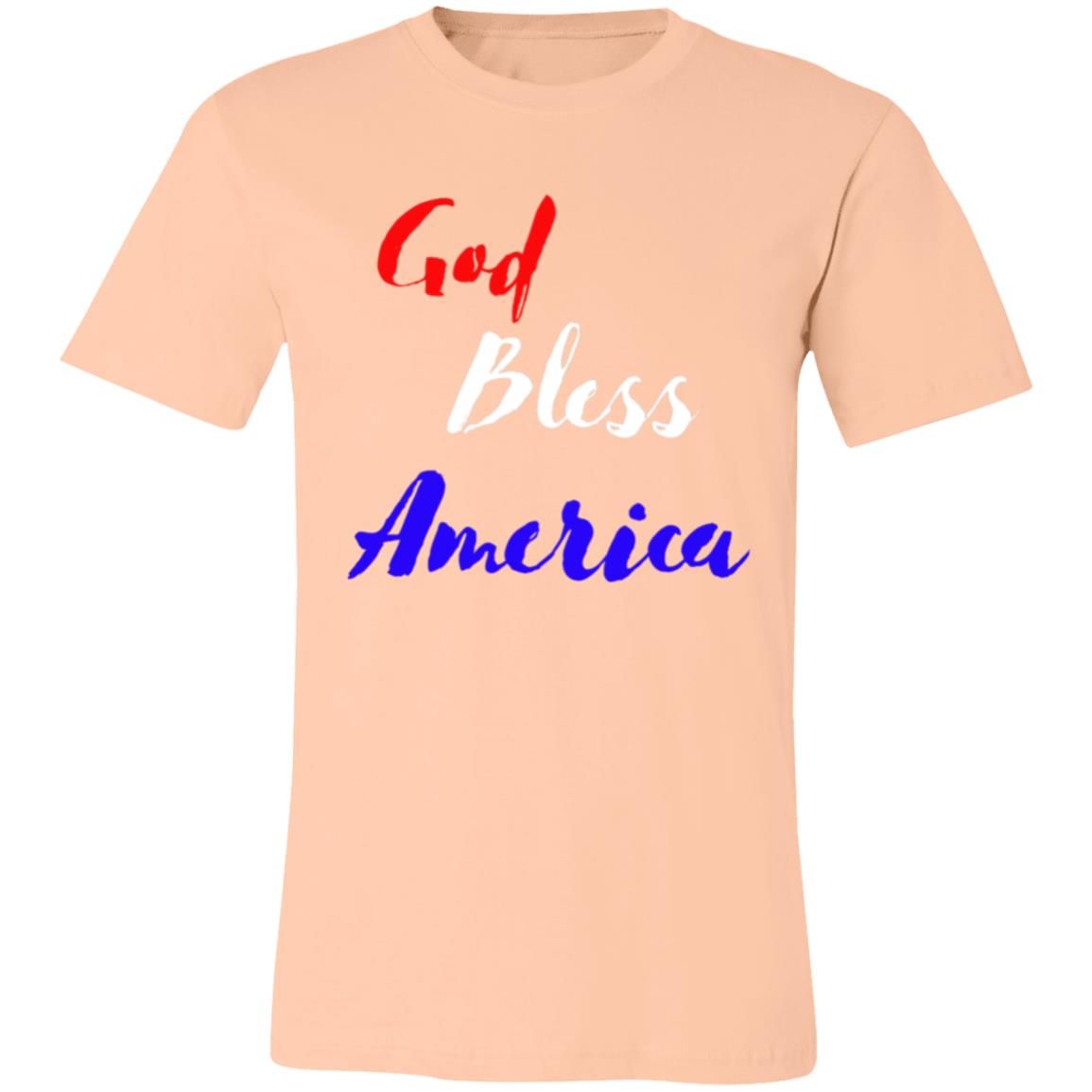 God bless America red white blue 3001C Unisex Jersey Short-Sleeve T-Shirt