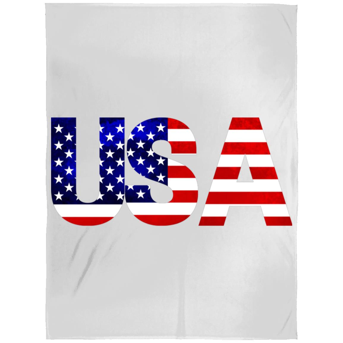 USA American Flag T-shirt FLL Arctic Fleece Blanket 60x80