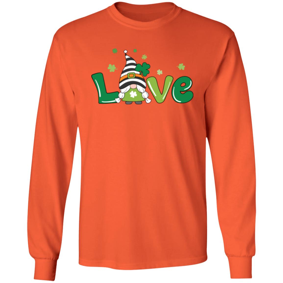 clover love gnome G540 LS T-Shirt 5.3 oz.