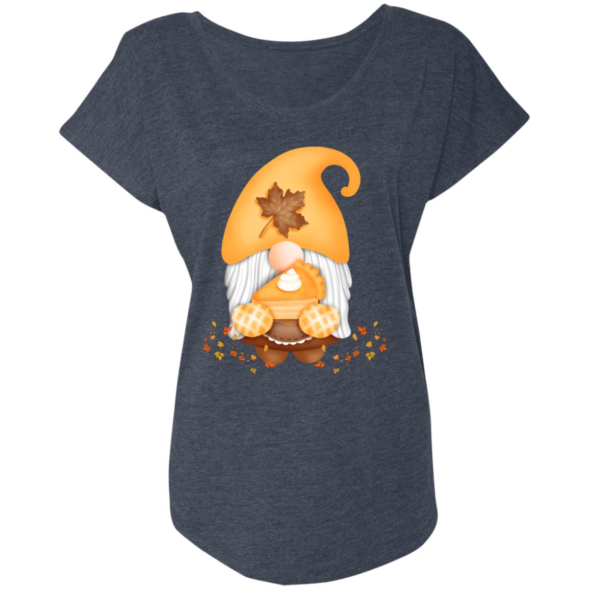 Gnome Pumpkin Pie NL6760 Ladies' Triblend Dolman Sleeve