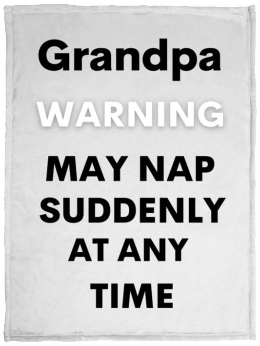 Grandpa naps black VPS Cozy Plush Fleece Blanket - 30x40