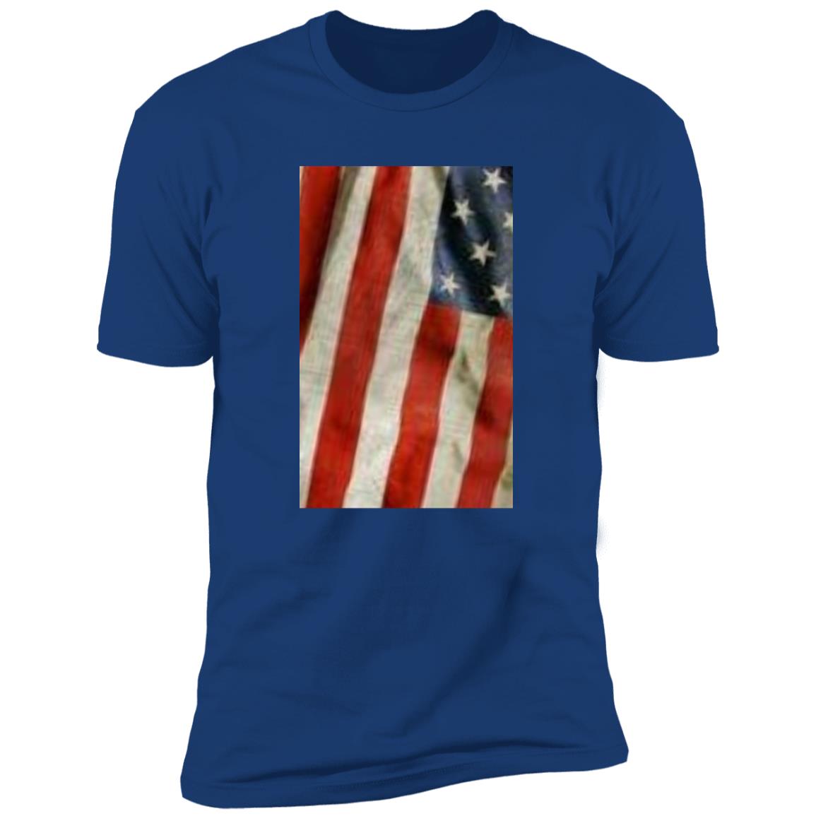 American Flag -- Distressed & Waving -- Premium Short Sleeve T-Shirt