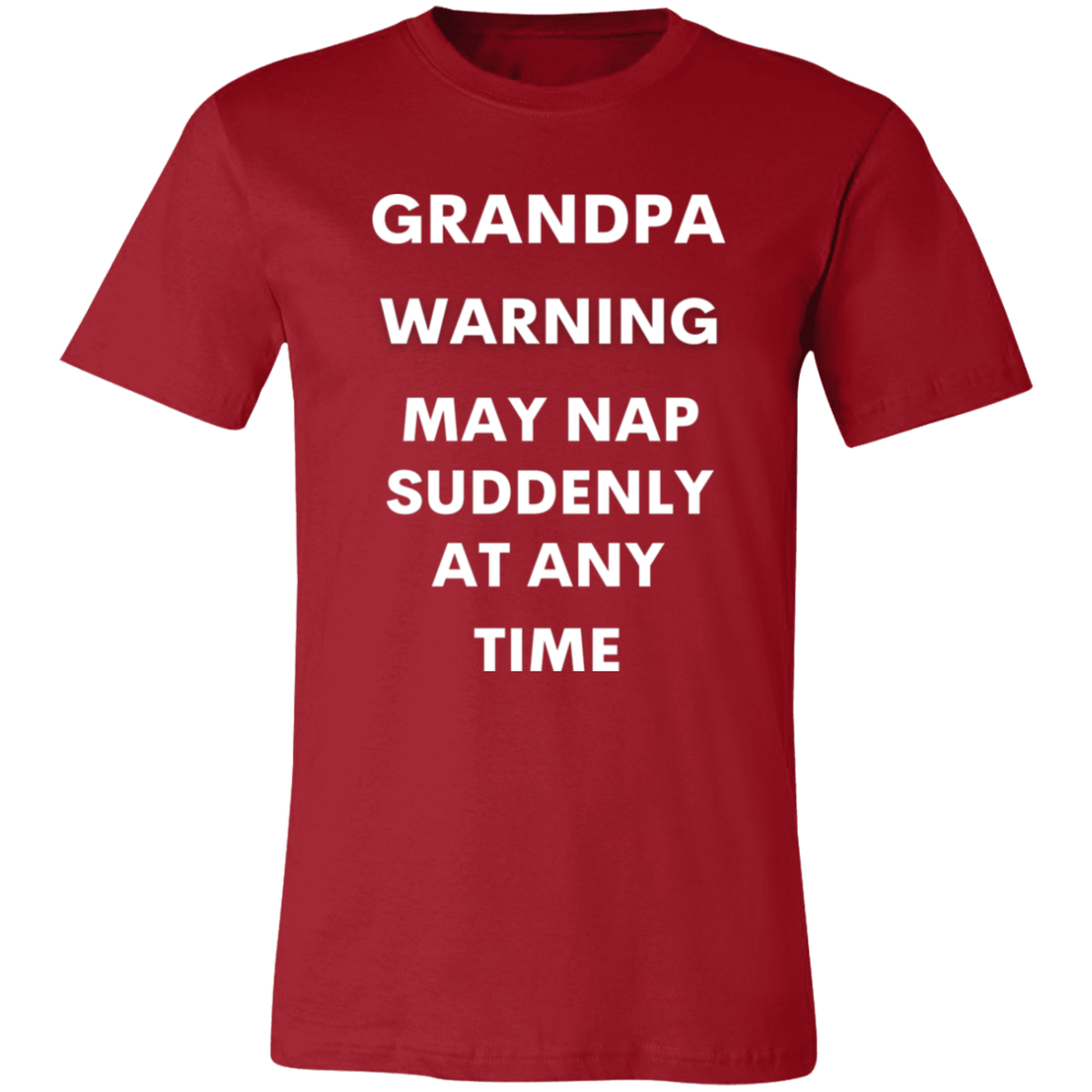 Grandpa naps white 3001C Unisex Jersey Short-Sleeve T-Shirt