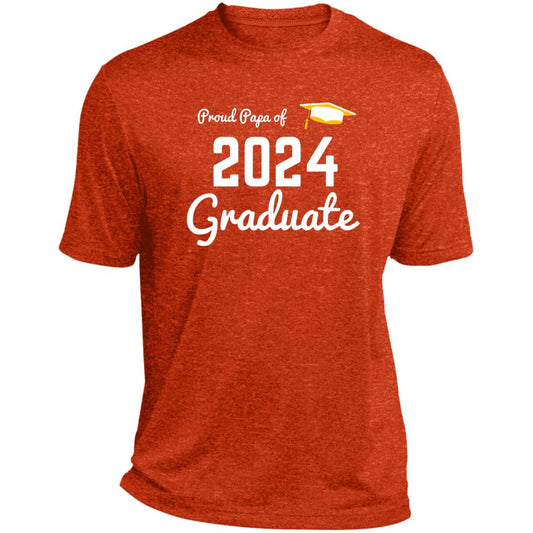 Proud Papa graduate 2024 white CLOSEOUT - ST360 Heather Performance Tee