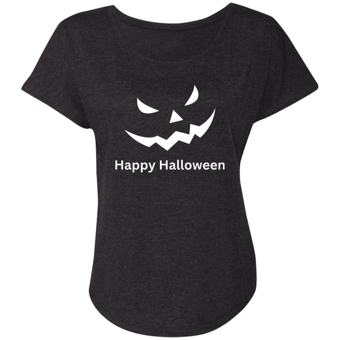 Scary Black Jack o' Lantern -- Ladies' Triblend Dolman Sleeve