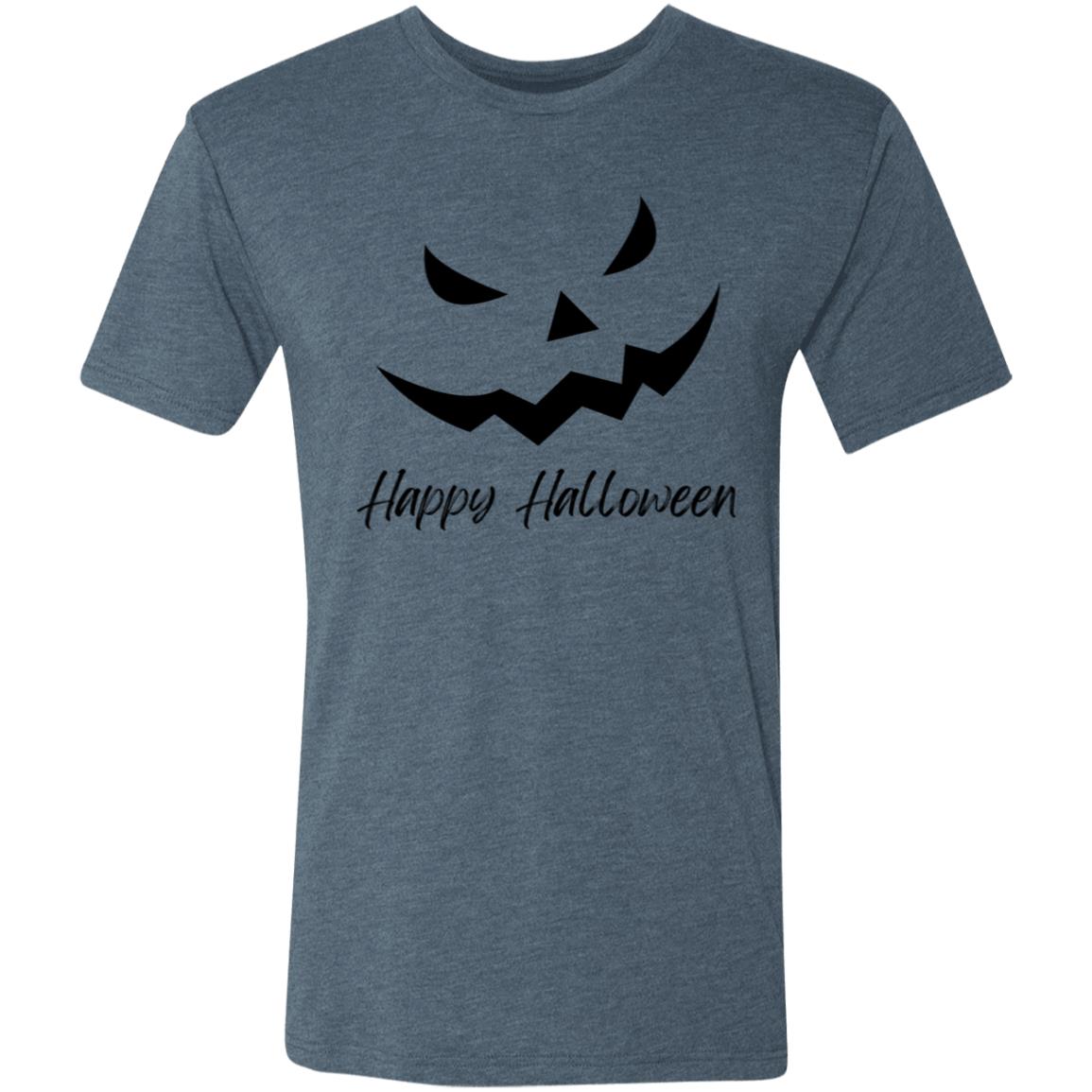 Scary Jack O Lantern Face --  Men's Triblend T-Shirt