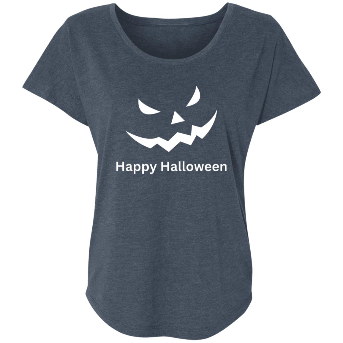 Scary Black Jack o' Lantern -- Ladies' Triblend Dolman Sleeve