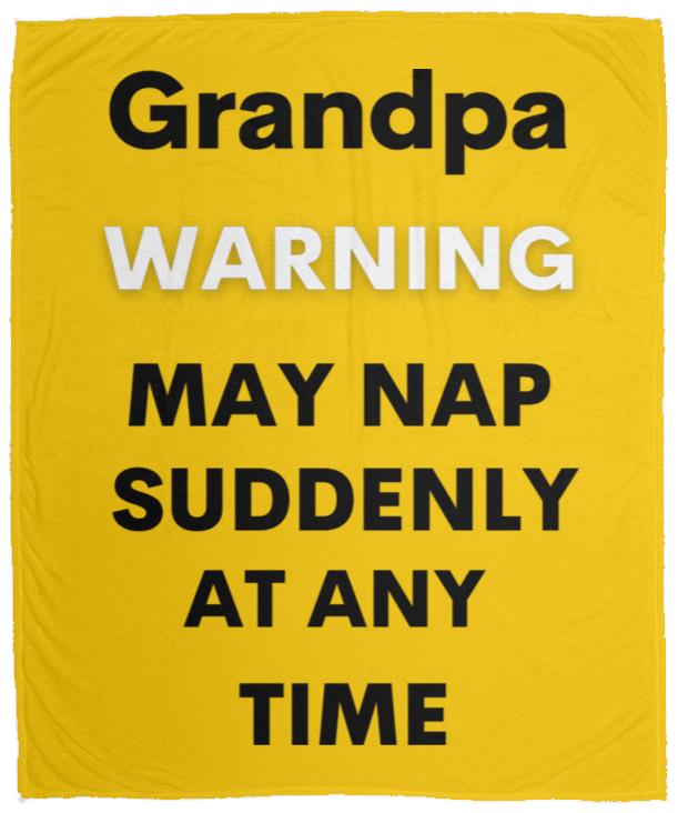 Grandpa naps black VPM Cozy Plush Fleece Blanket - 50x60