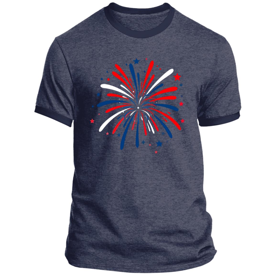 4th of July Firework CLOSEOUT - PC54R Ringer Tee