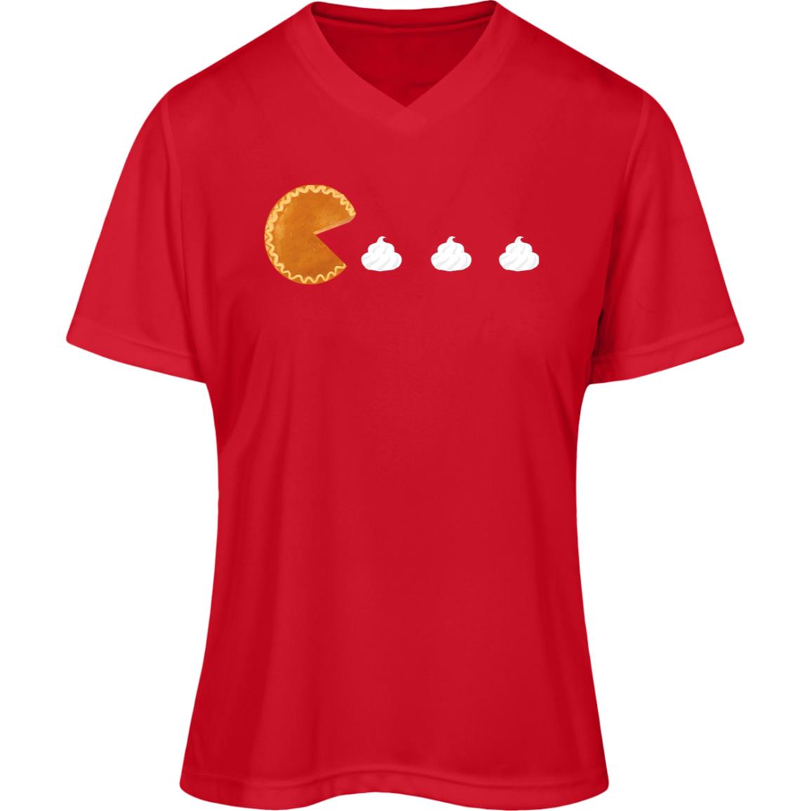 Pumpkin Pac Man -- Team 365 Womens Zone Tee